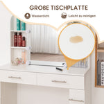 Dressing Table Vanity with Mirror, Drawer, LED Lighting