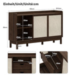 Sideboard Sliding Doors Double Drawers Multifunctional Storage