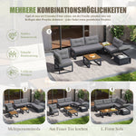 Multi-purpose Garden Furniture Set with Adjustable Backrest, Reclining Function and Storage, Dark Grey
