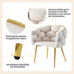 Dining Table Set 5-Piece 140x80cm - Marble Pattern Gold Legs