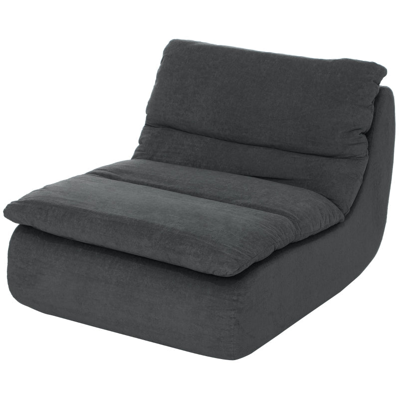Floor Chair - One-Piece Ultra-High-Density Foam, Washable Cover, Gray