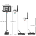 Basketball Stand, Height-Adjustable with Wheels, Steel