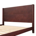 Platform Bed with Headboard and Slatted Base, 160x200cm, Brown