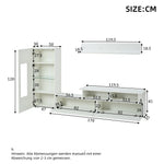 3-Piece TV Wall Unit Set with LED Lighting and High-Gloss Finish, White