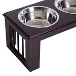 Dog Feeding Station, Non-Slip, 2 L Bowls, Grey