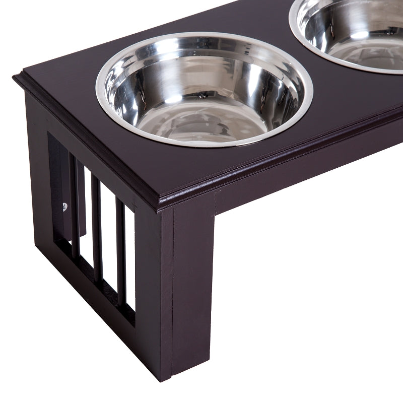 Dog Feeding Station, Non-Slip, 2 L Bowls, Grey
