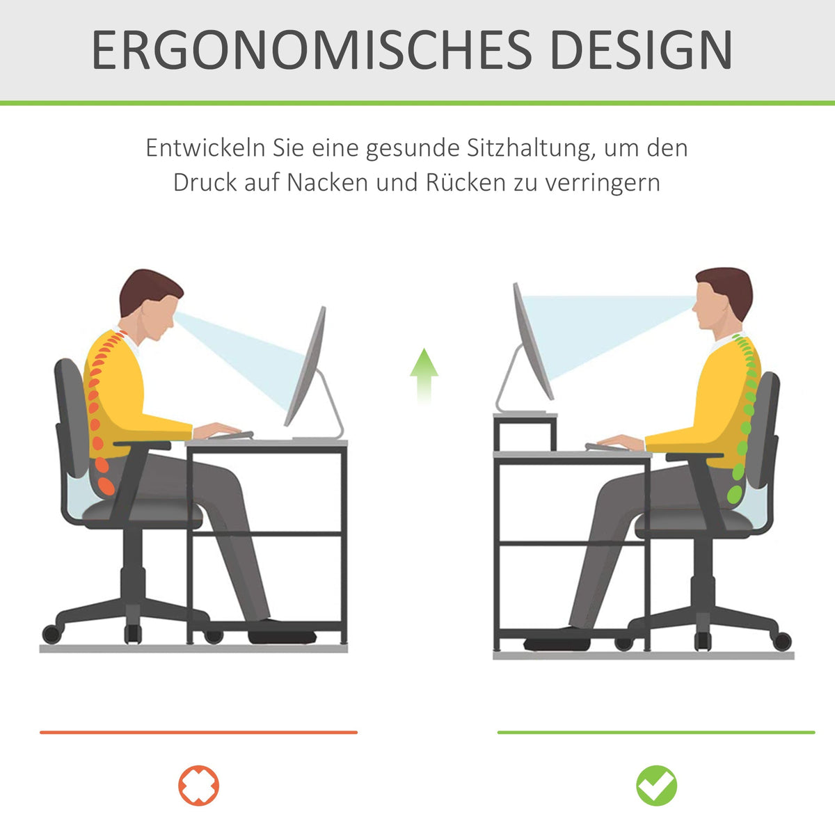 Ergonomic Monitor Stand for Laptop, Computer, Notebook, Transparent Acrylic