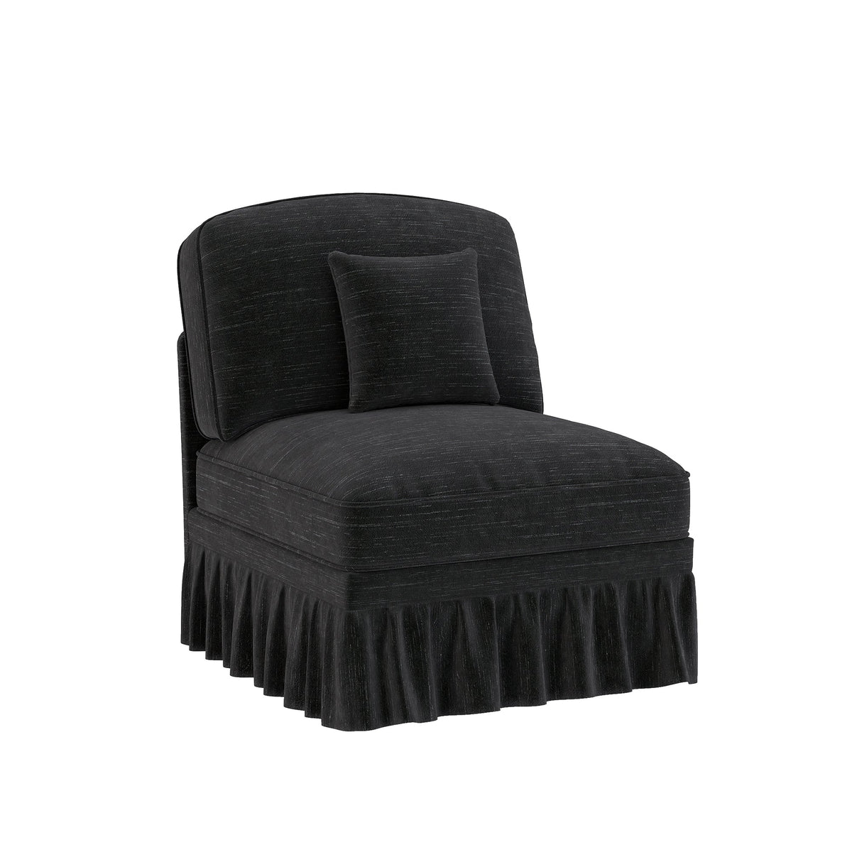 Windsor Armless Cloud Sofa with Chenille Fabric and 1 Cushion, Black