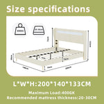 Upholstered Bed with LED Headboard & Mattress 140x200 cm, Beige