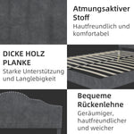 Modern Minimalist Soft Bed, Comfortable Headboard, 160x200cm, Gray