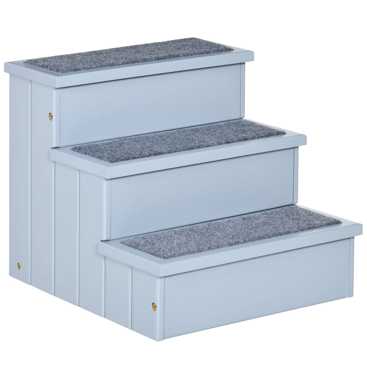 Pet Stairs Dog Stairs 3 Steps Carpet Storage, Grey