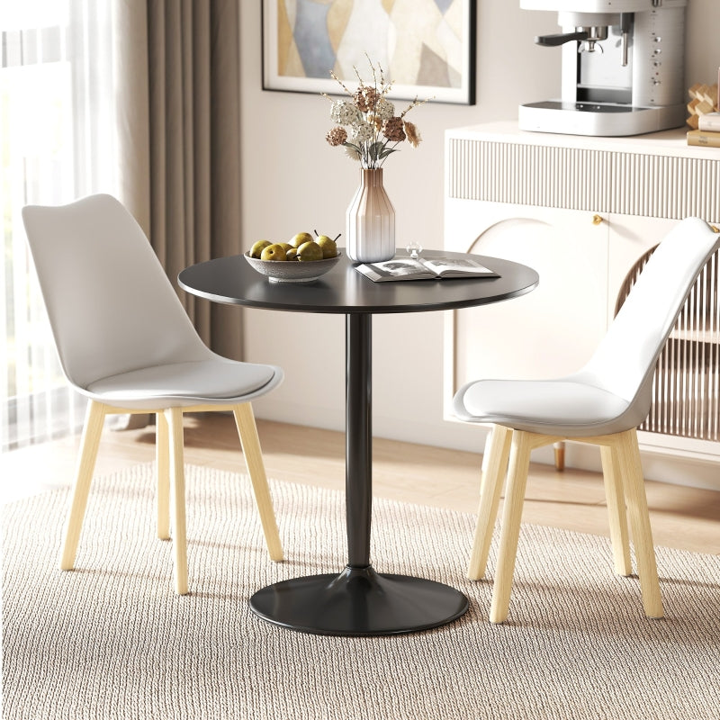 Dining Table Round Ø80 cm 2-Seater Non-Slip - Black