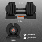 Adjustable Dumbbells 3.5/6/8/10 kg Storage Compartment Non-Slip Handles