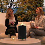 Fire Bowl 16x25cm Smoke-Free with Poker, Stainless Steel Black