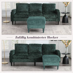 Sofa, 4-Seater with Footstool & Storage, Velvet
