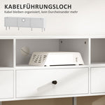 TV Cabinet with Drawers, 3 Open Compartments, Cable Management, White