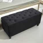 Upholstered Bench with Storage, Hallway Bedroom Living Room, Black