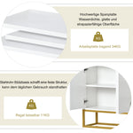 Sideboard, Minimalist 4-Door Handleless Buffet Cabinet, White