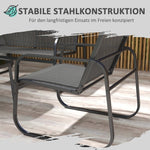 Garden Furniture Set, 4-Piece with Two-Seater, 2 Chairs & Coffee Table, Black Mesh