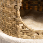 Rattan Cat Tree with Cat Cave, Ball Toy, Natural and Beige