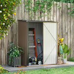 Tool Shed with Pent Roof, 1.34 m², Galvanized Steel, Brown