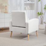 Lounge Chair, Lumbar Cushion Upholstered Armchair, White