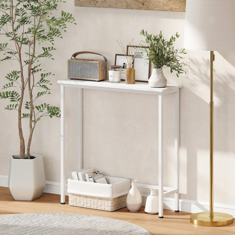 Console Table, Adjustable Foot Pads, Anti-Tip, White