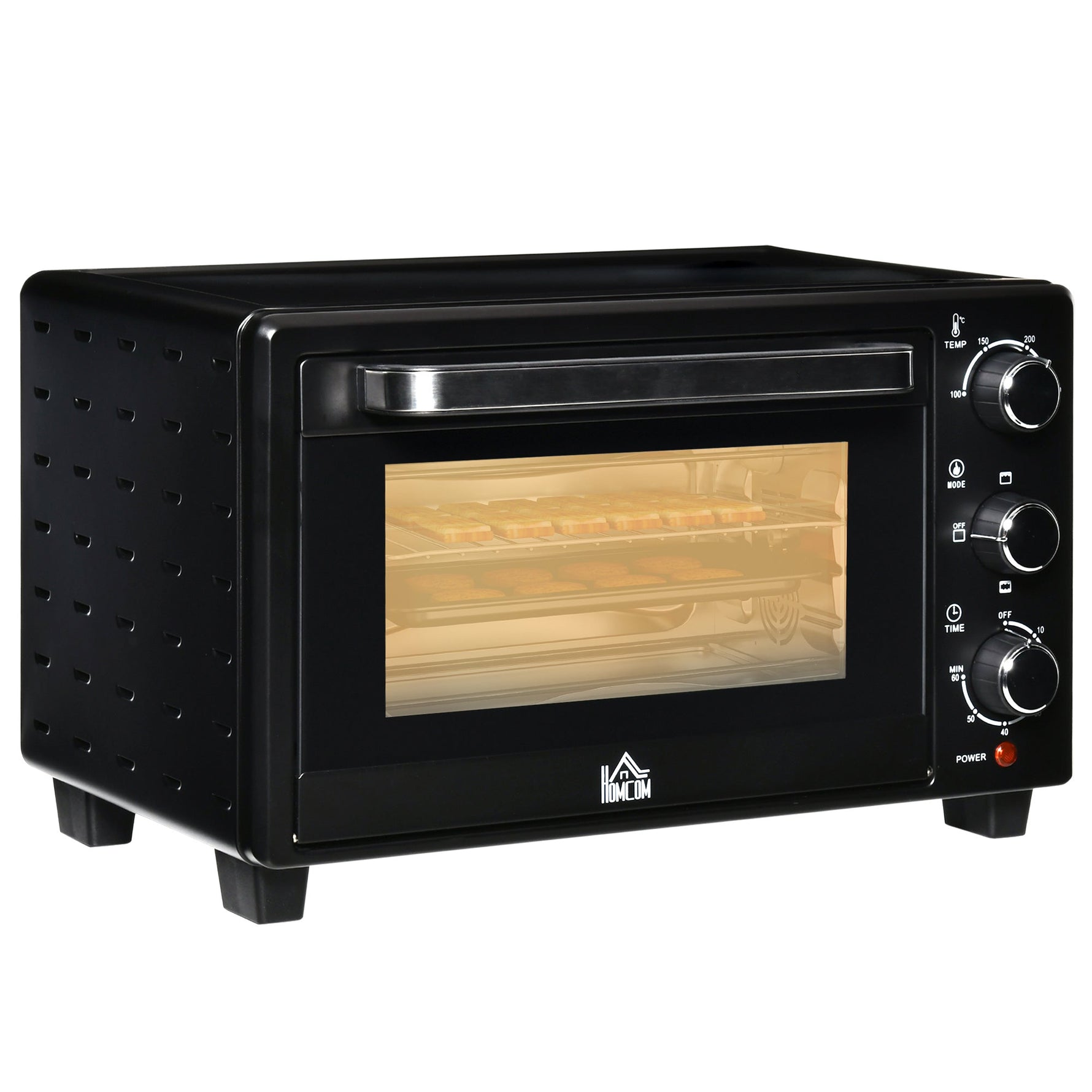 Mini Oven 21L, 3 Cooking Modes, 1400W, Black+Silver