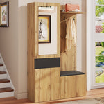Wardrobe Set: 5 Hooks, Mirror, Shoe Cabinet, Built-in Storage, Hallway Bench.