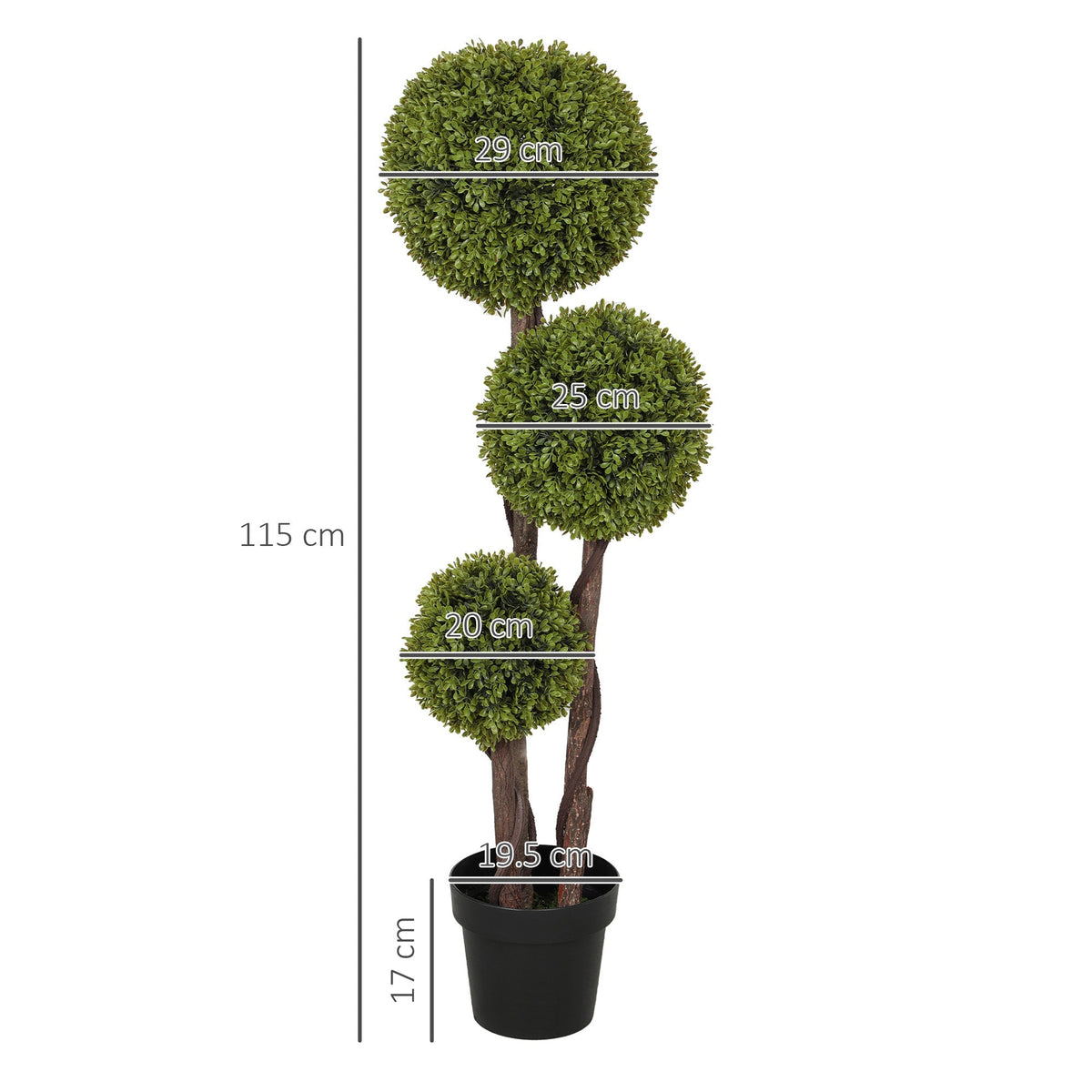 Artificial Boxwood 115 cm Decorative Plant in Pot for Home/Office Green