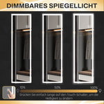 Wall Mirror Full Length LED, 3 Light Bars, Silver