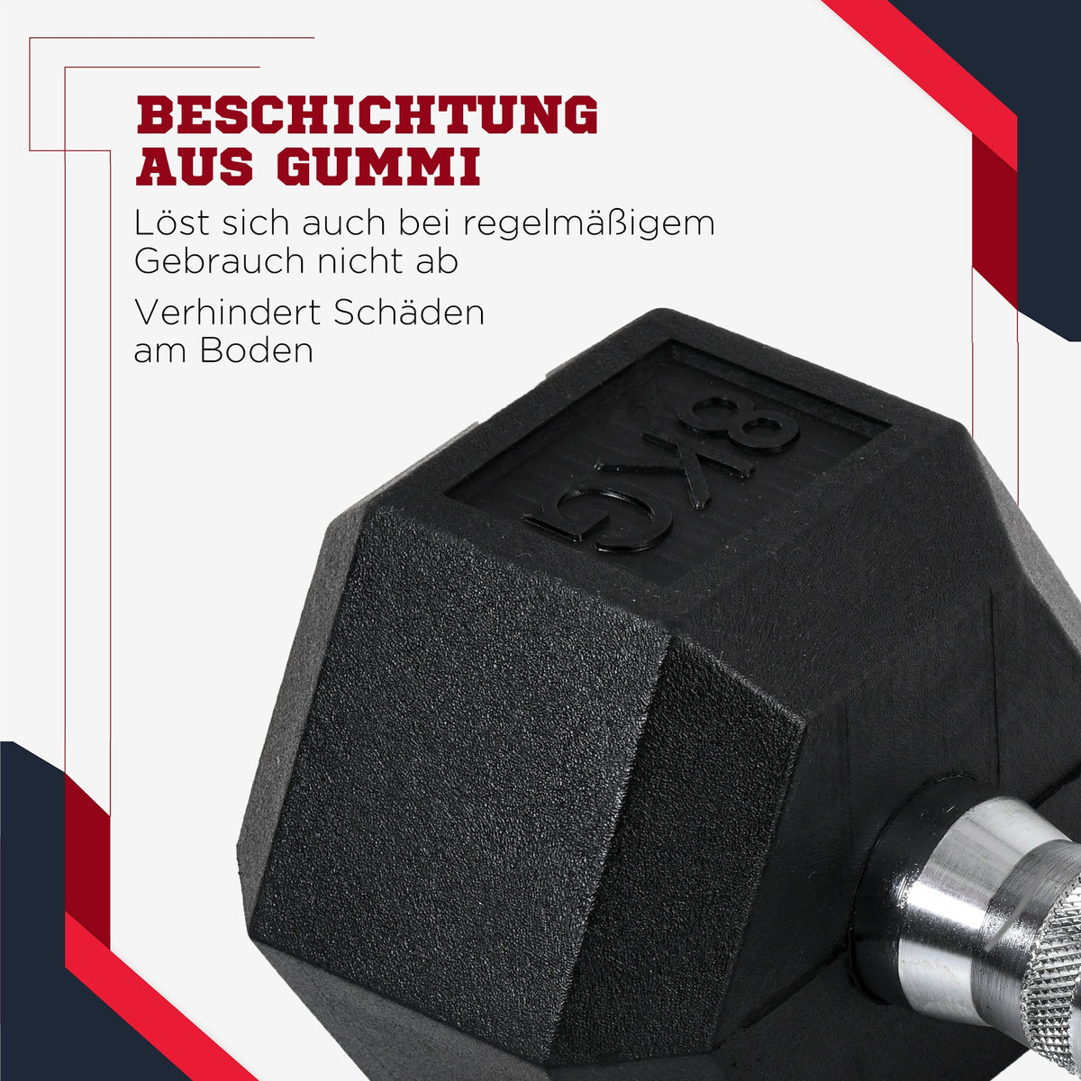 Hexagon Dumbbells, 2x6 KG, Cast Iron, Black