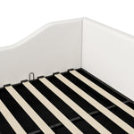 Upholstered Daybed, 140x200 with Under-bed Storage, Beige