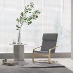 Recliner Chair, Rocking Dining with Headrest, Dark Grey Linen Look