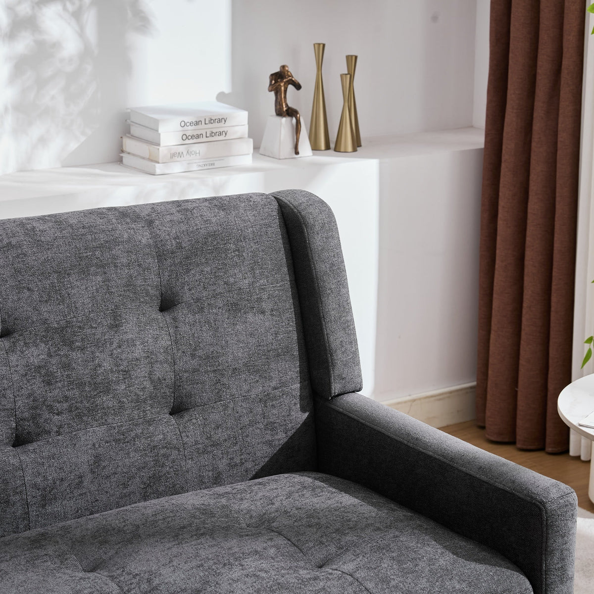 2-Piece Accent Armchair Set with High-Density Foam and Solid Wood Legs, Durable Fabric