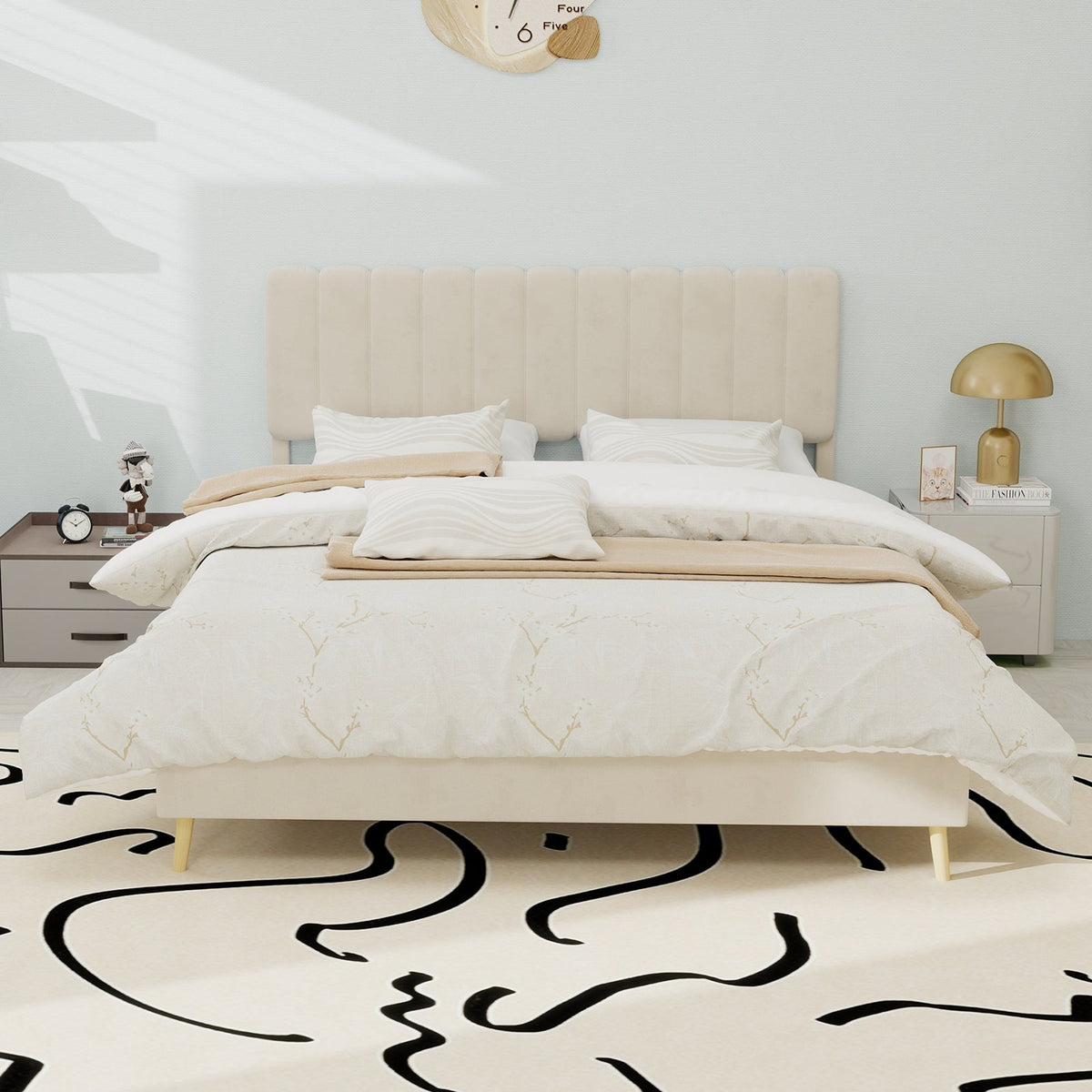 Platform Bed Dutch Fleece Slatted Base