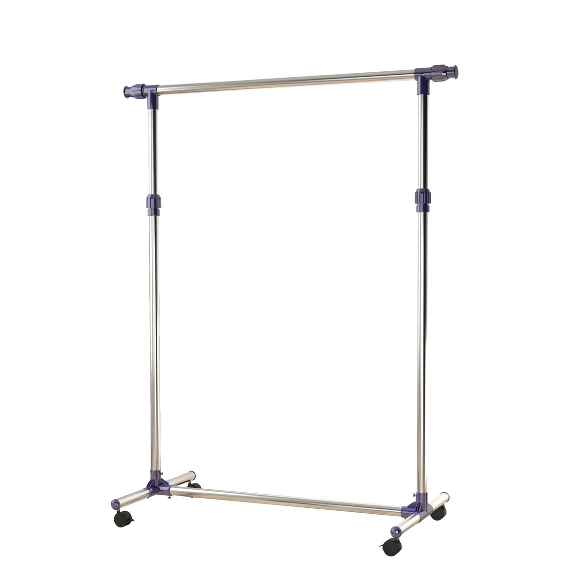 Coat Rack with Wheels, Height-Adjustable, Extendable Clothes Rail, Stainless Steel