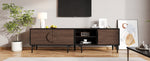 TV Cabinet Lowboard 180cm 2 Cabinets Open Shelves for 80 Inch TV - Dark Walnut