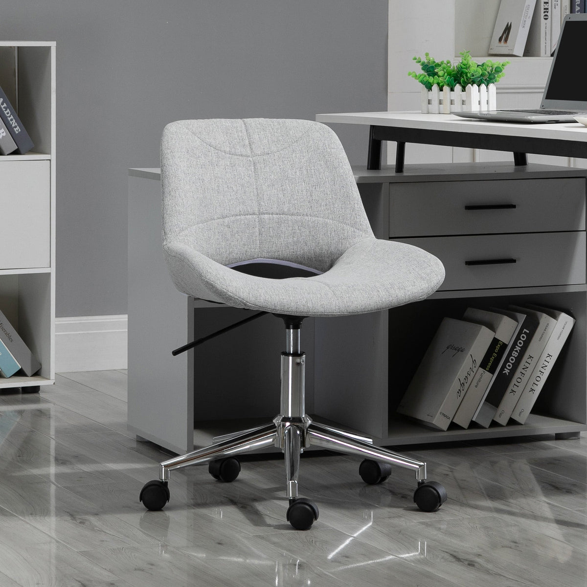 Office Chair, Armrest-Free Swivel, 110 kg, Light Grey