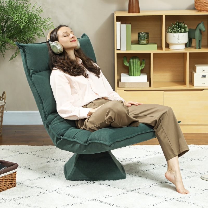 Floor Chair, 360° Rotatable, 5-Way Adjustable, Foldable, Green