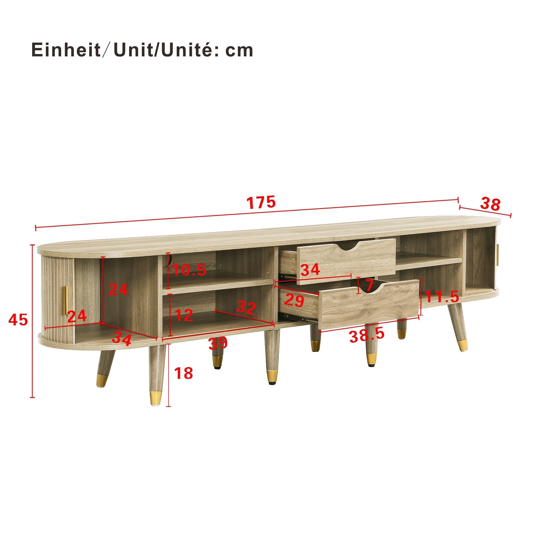 TV Cabinet Sliding Doors Unique Design
