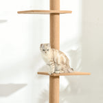 Scratching Post Climbing Tree, Height-Adjustable Play Tree for Cats, Light Brown