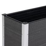 Raised Garden Bed Planter, Weatherproof WPC/Aluminum, 100x50x50cm, Grey