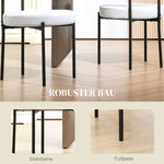 Dining Chairs, Upholstered with Metal Legs, Cream White (Set of 2)