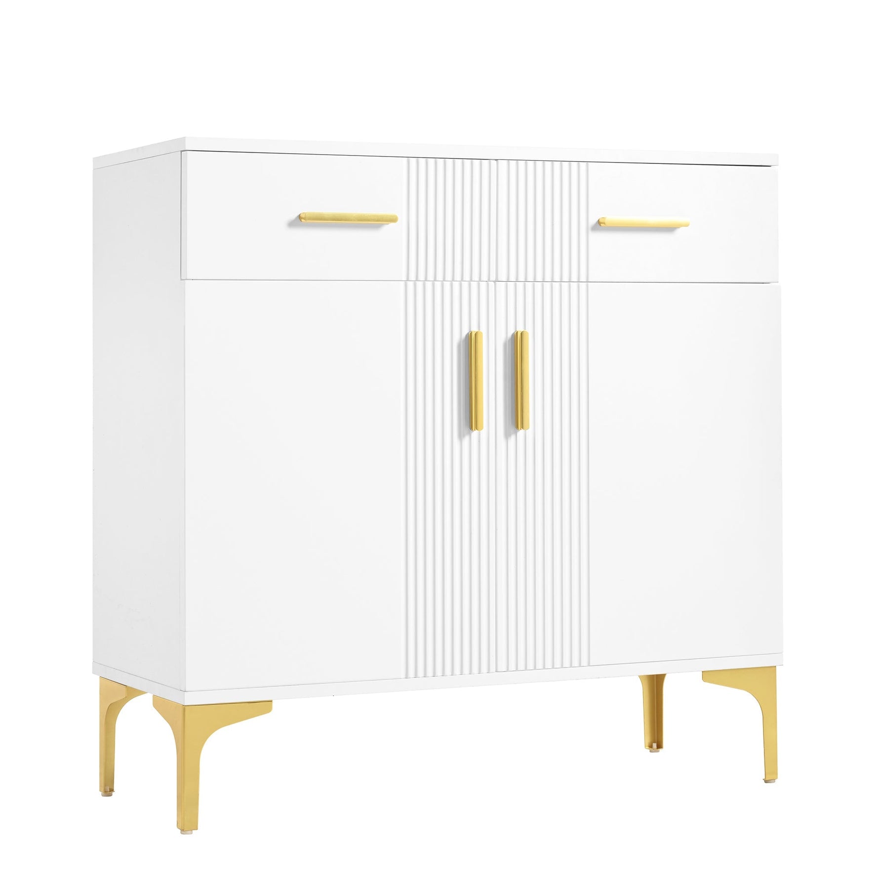 Modern sideboard with 2 doors and 2 drawers, metal