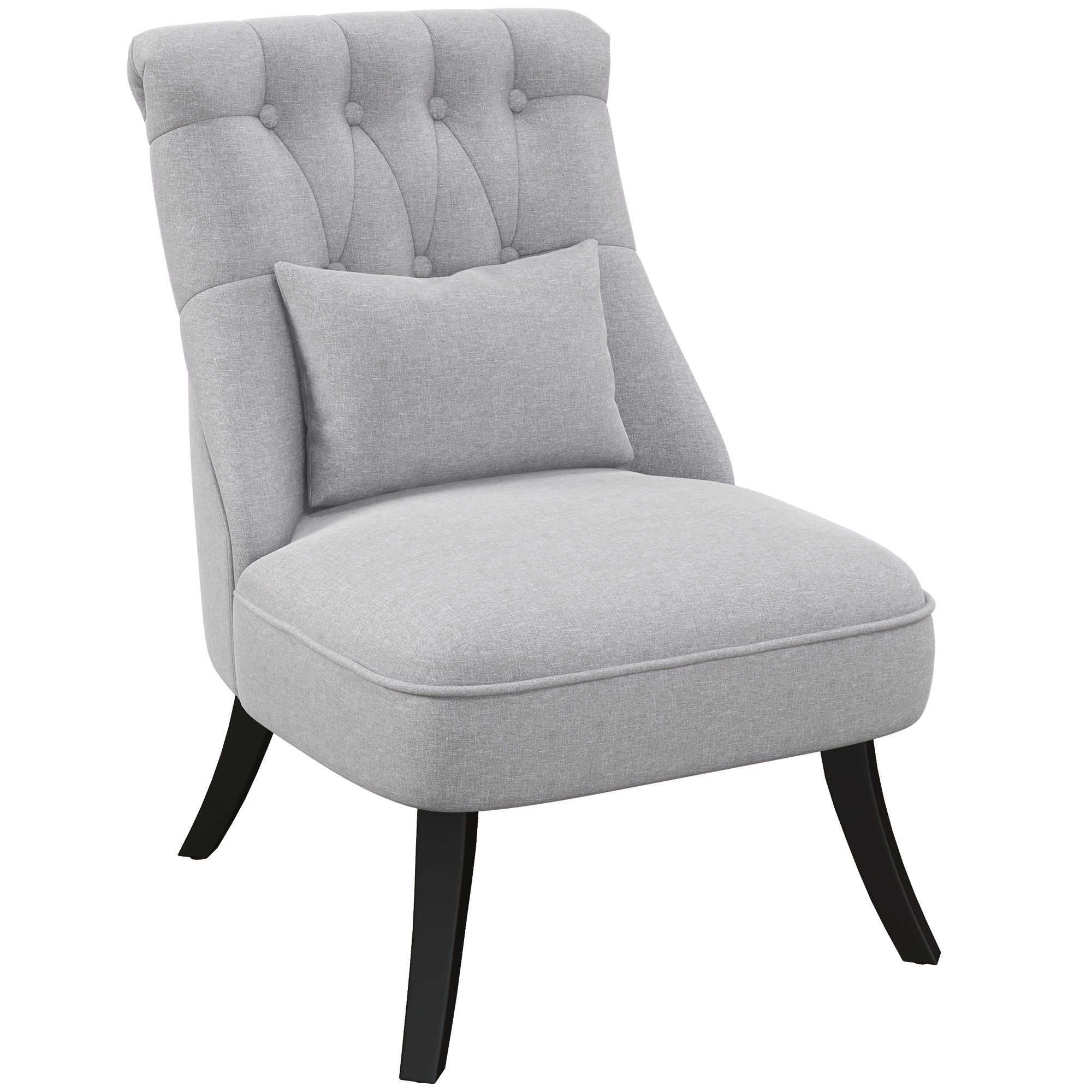Recliner Chair TV Chair, Back Cushion & Raised Feet, Linen Grey