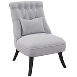 Recliner Chair TV Chair, Back Cushion & Raised Feet, Linen Grey