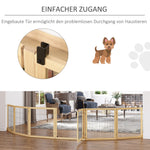 Dog Gate, Bidirectional Folding, Pinewood Metal Natural