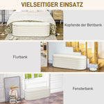 Bedroom Bed Bench Storage Wooden Legs Teddy Fleece Cream White