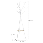 Coat Rack, Standing Hallway, Metal White